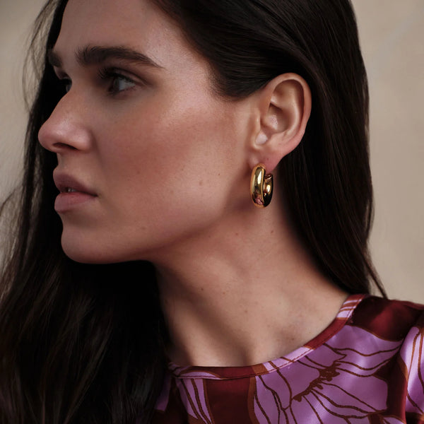 Emma Gold Hoop Earrings | Rebecca & Co