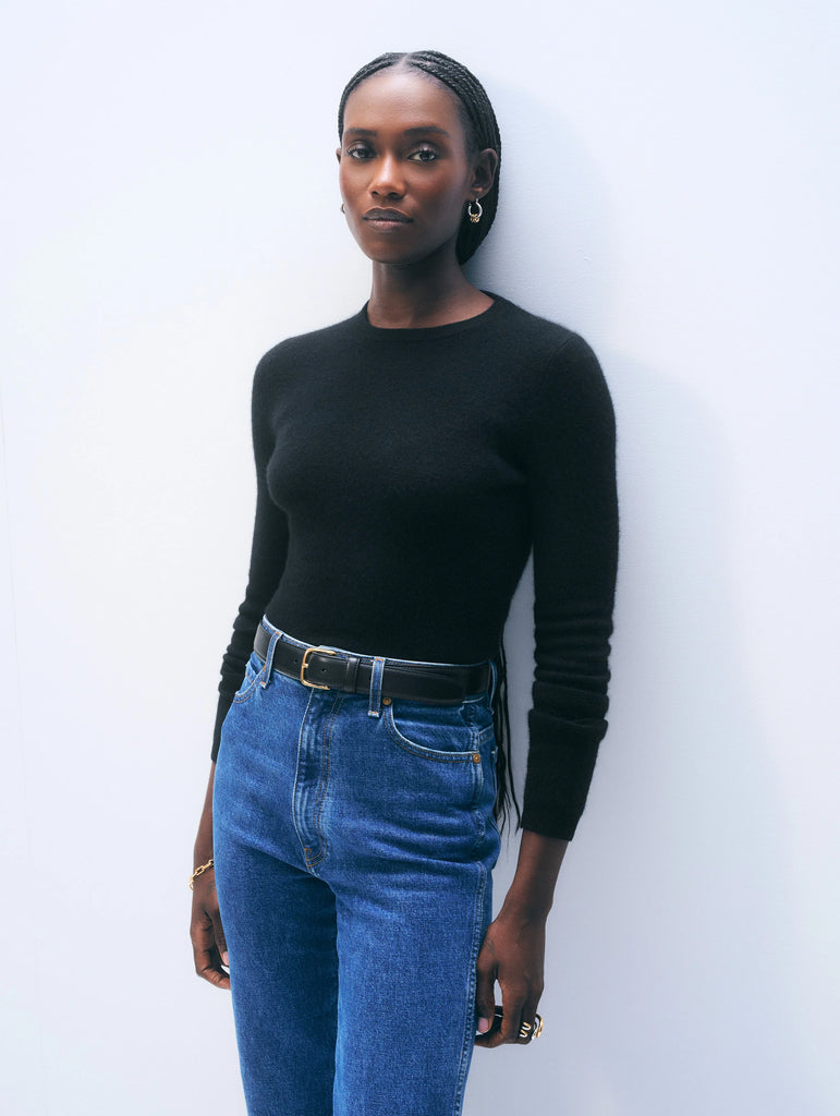 Cashmere Slim Stretch Crewneck