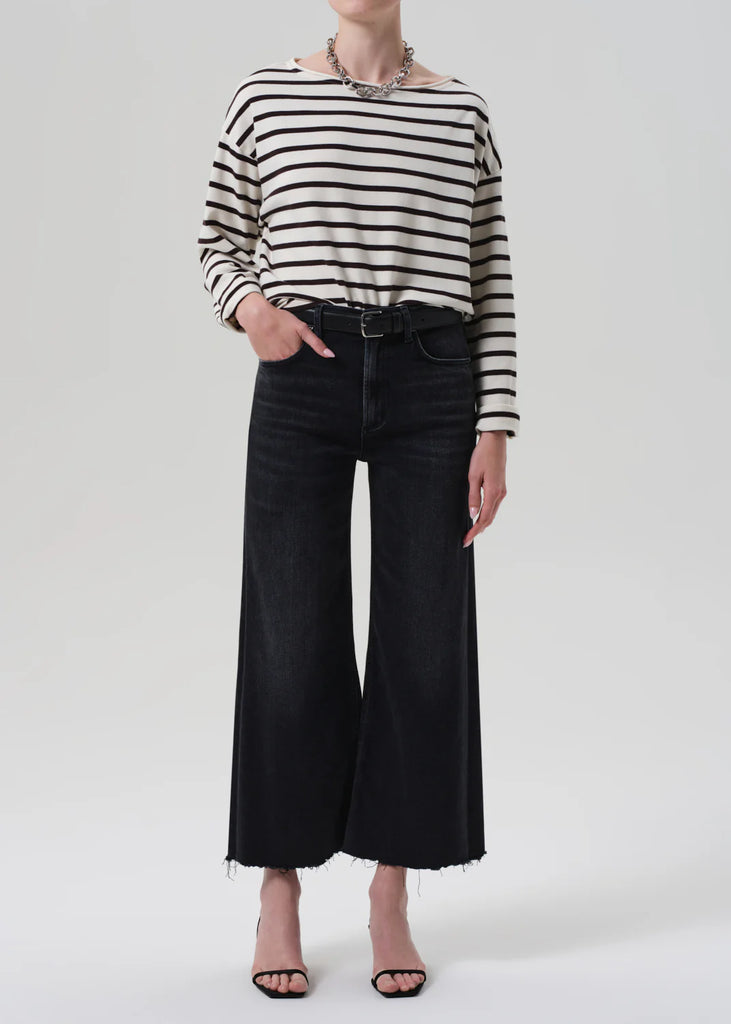 Lyra Wide Leg Crop Raw Hem