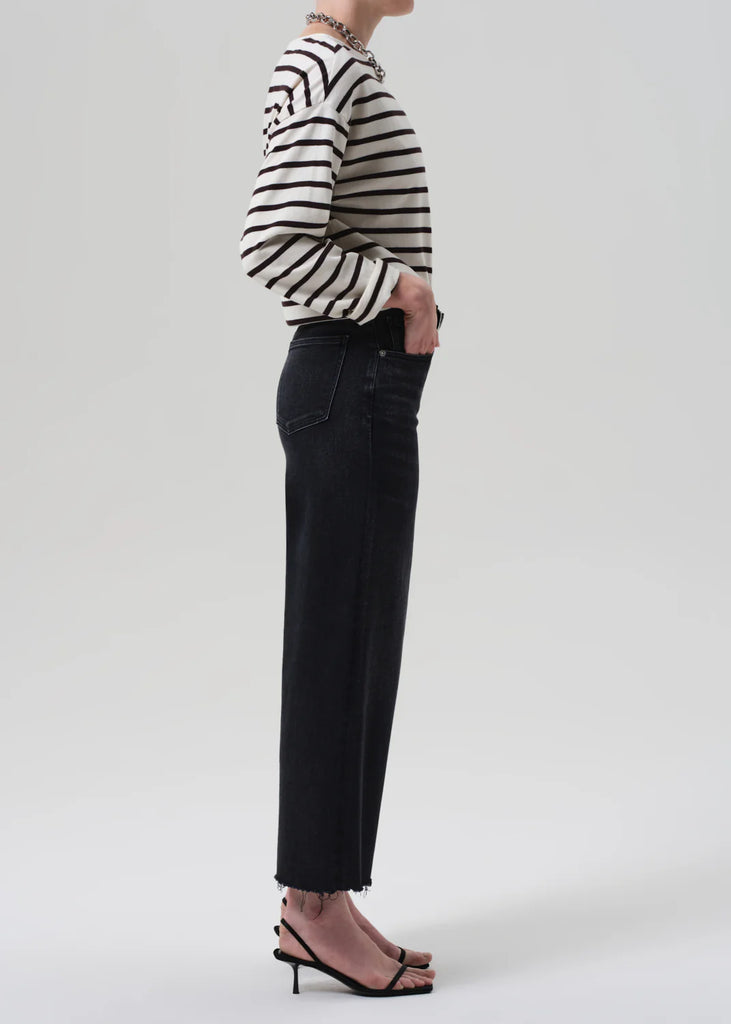 Lyra Wide Leg Crop Raw Hem