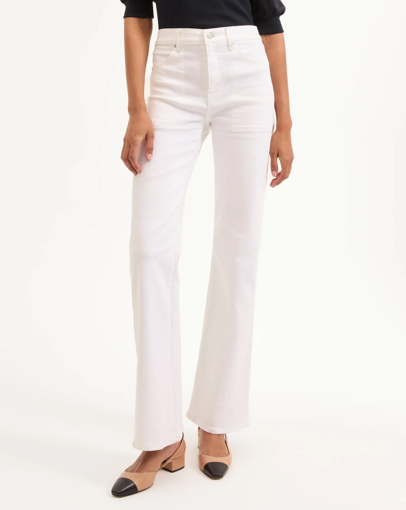 Crosbie Patch-Pocket Slim Wide-Leg Jean