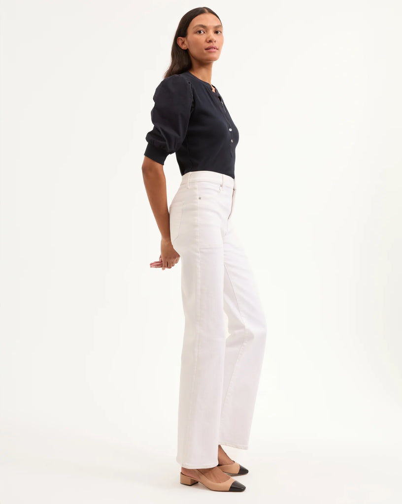 Crosbie Patch-Pocket Slim Wide-Leg Jean