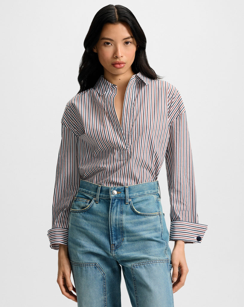 Draymond Striped Cuff-Sleeve Shirt