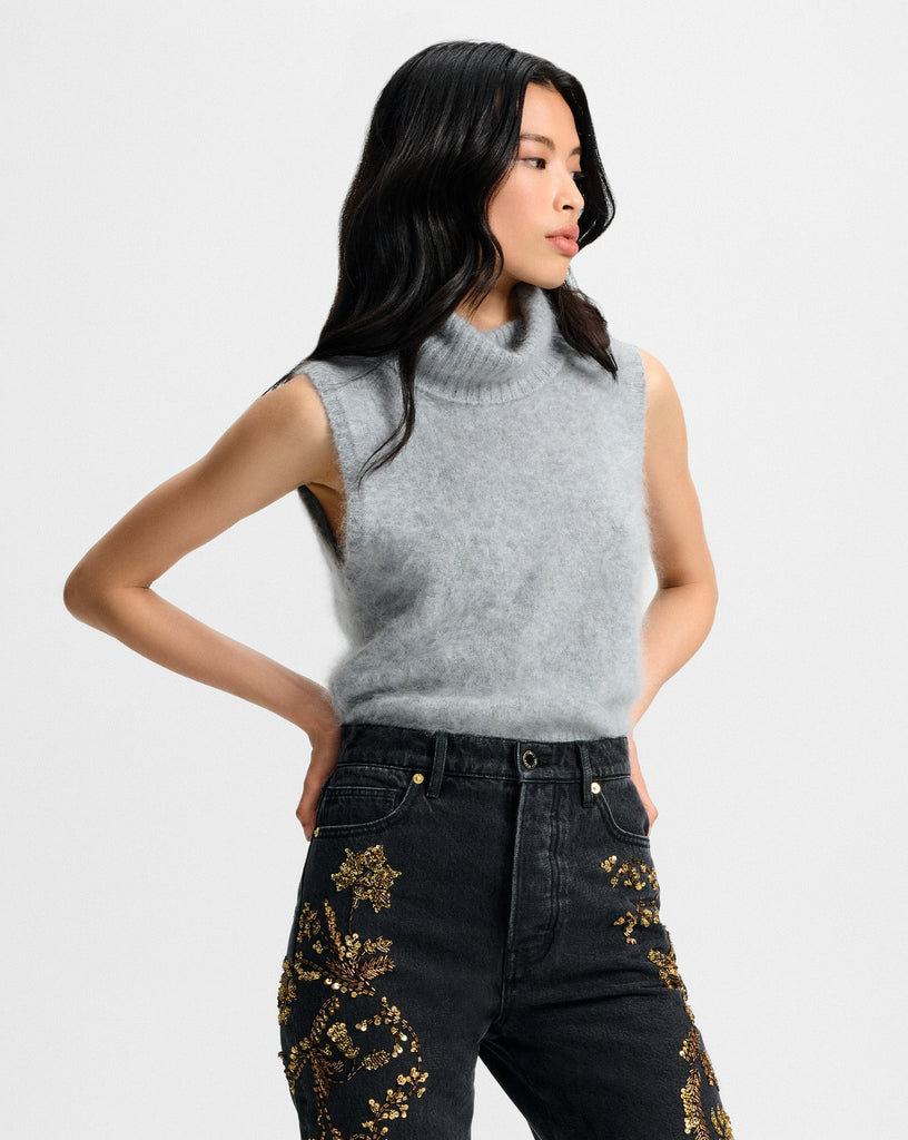 Mazzy Brushed Cashmere Sleeveless Sweater