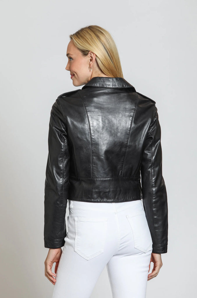 Cropped Washed & Waxed Leather Jacket