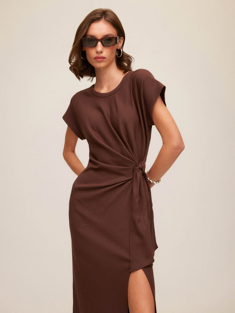 marisa midi dress Fifteen Twenty Marisa Side-Knot Midi Dress - Black