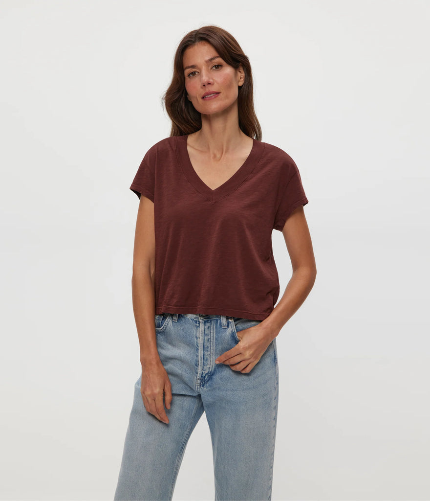 Harlan Cropped V-Neck Tee