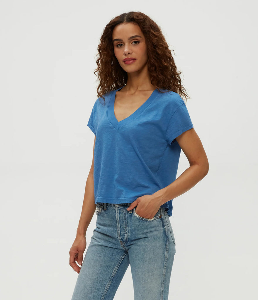 Harlan Cropped V-Neck Tee