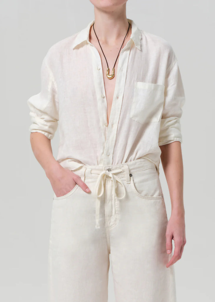 Kayla Shrunken Linen Shirt