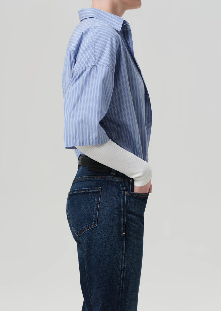 Frances Cropped Cape Button Up