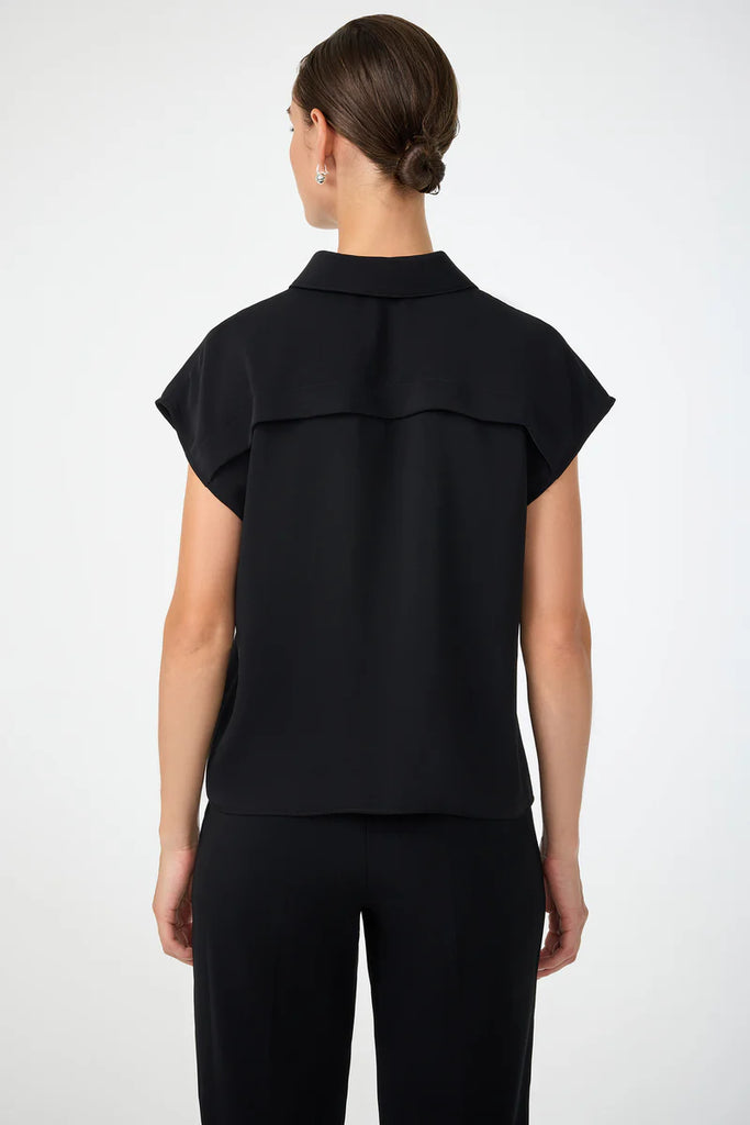 Cheri Pleated Button-Front Top