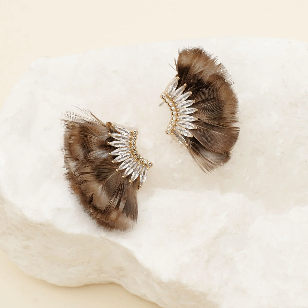 Luxe Mini Madeline Feather Earrings