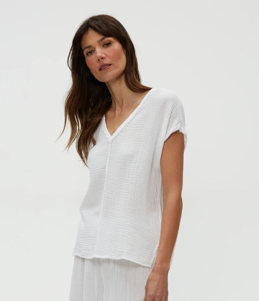 Draya Gauze V-Neck Top