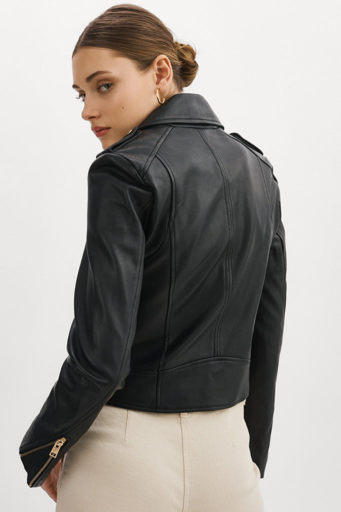 Donna Gold - Iconic Leather Biker Jacket