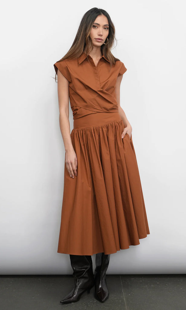 Etienne Smocked Waist Gathered Midi Skirt