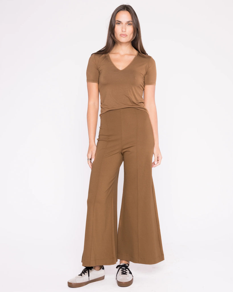 Ponte Knit Wide Leg Pant: Ankle Edit