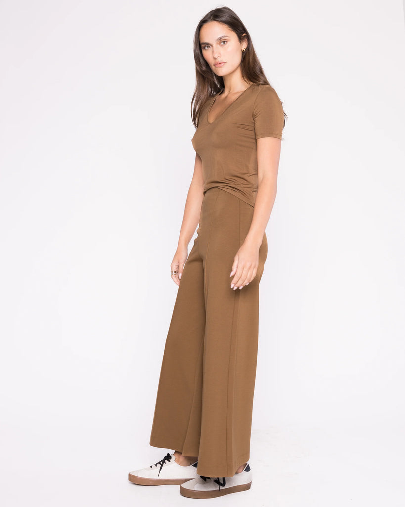 Ponte Knit Wide Leg Pant: Ankle Edit