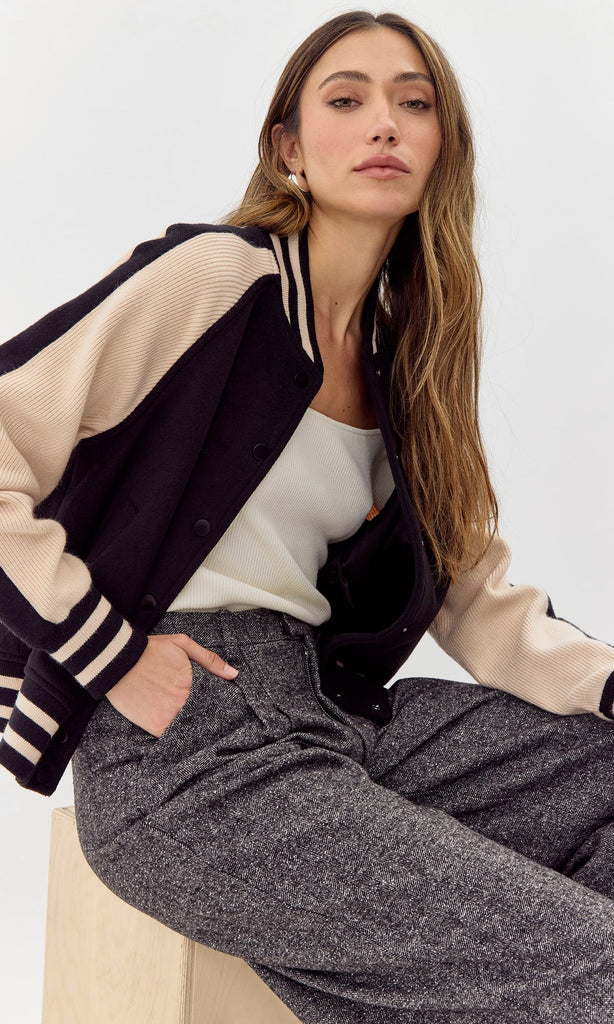 Palmer Two Toned Knit Bomber Jacket