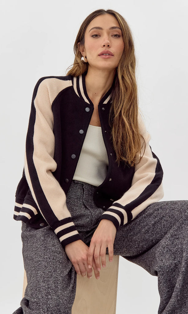 Palmer Two Toned Knit Bomber Jacket