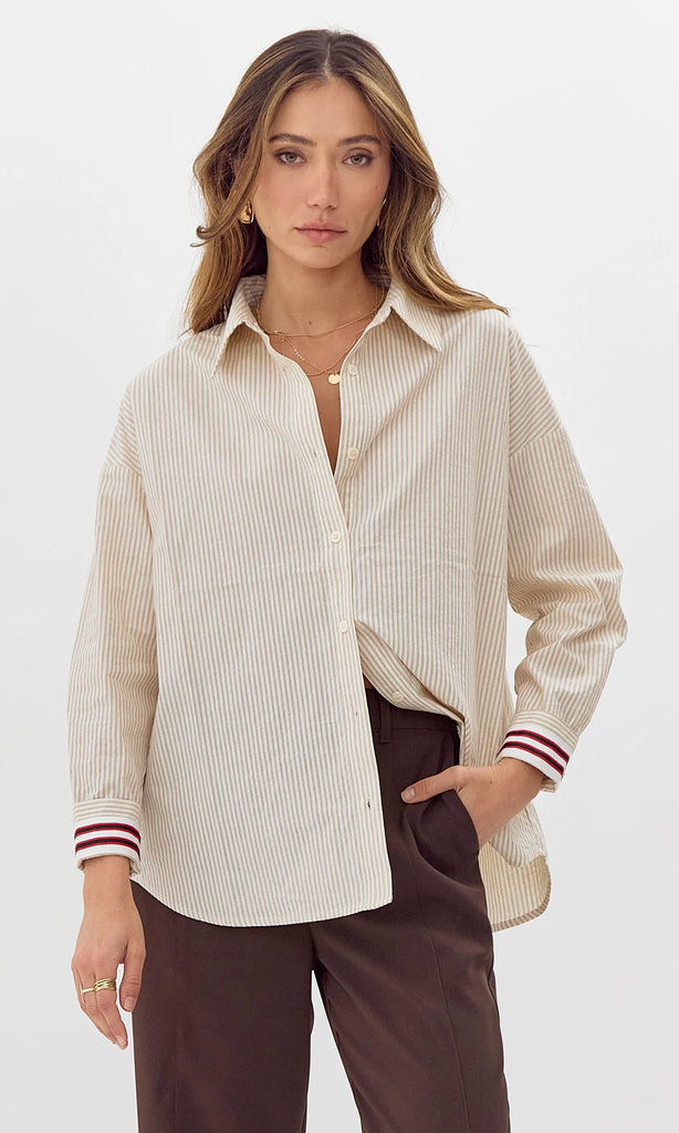 Greta Striped Button Down Shirt