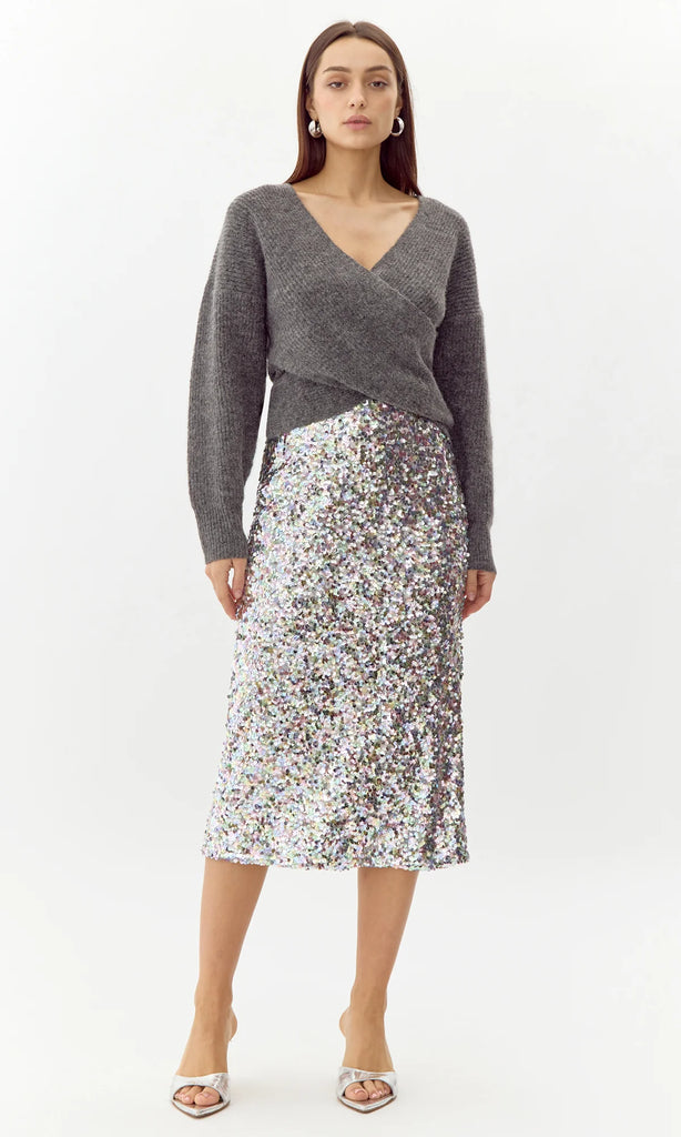 Lacey Sequins Midi Skirt