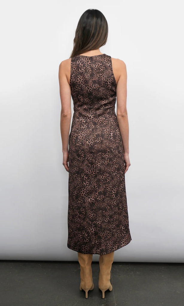 Marli Ruched Tie Front Midi Dress