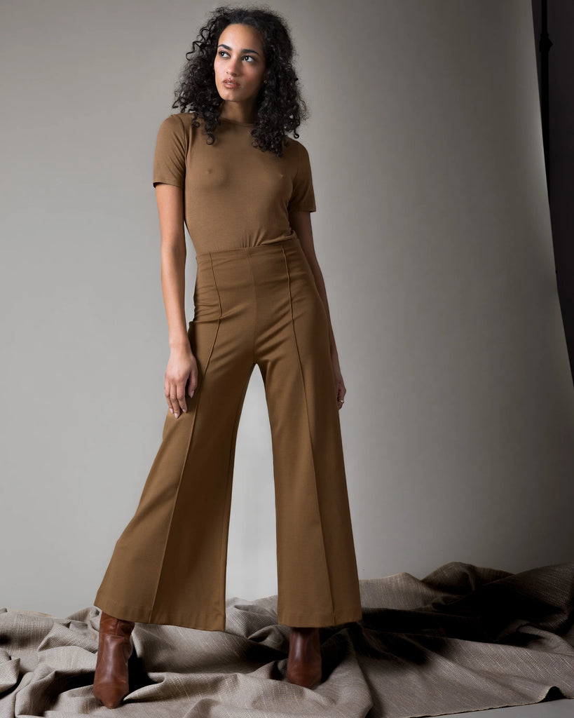 Ponte Knit Wide Leg Pant: Ankle Edit