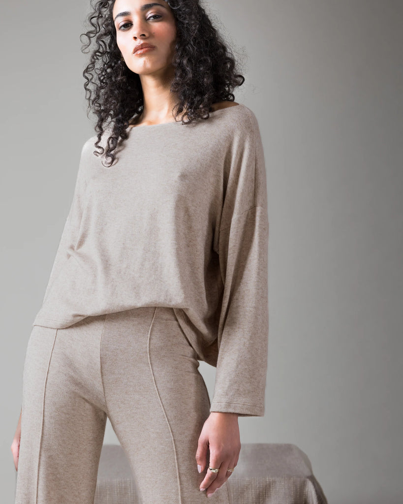 Sweater Knit Boatneck Top