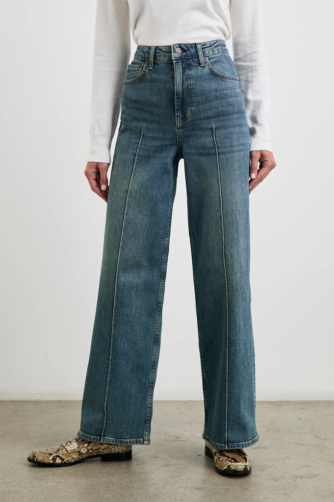 Getty Pintuck Wide Leg Jean