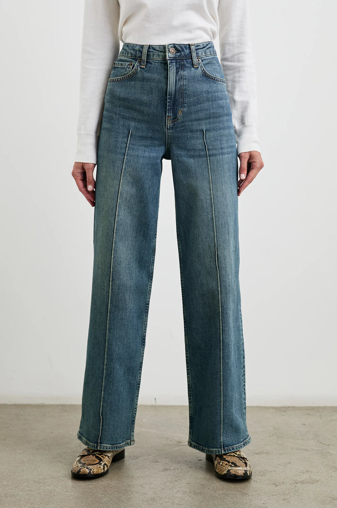 Getty Pintuck Wide Leg Jean