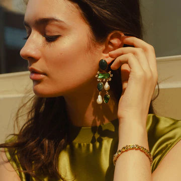 Luxe Greenwich Earrings Green Multi