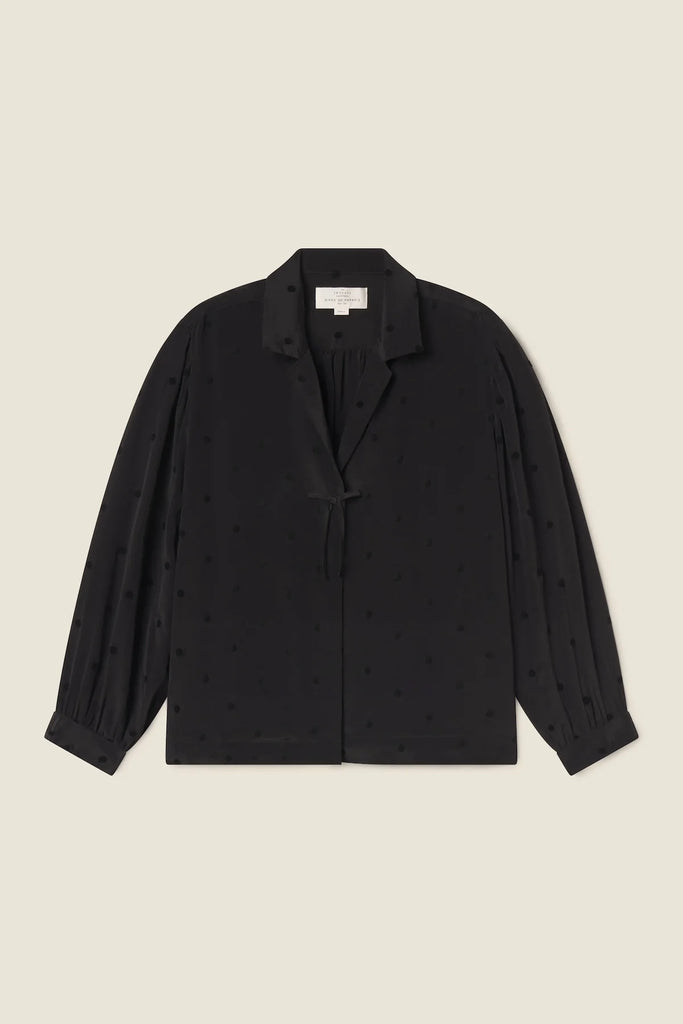 Yvonne Blouse Black Polka Dots