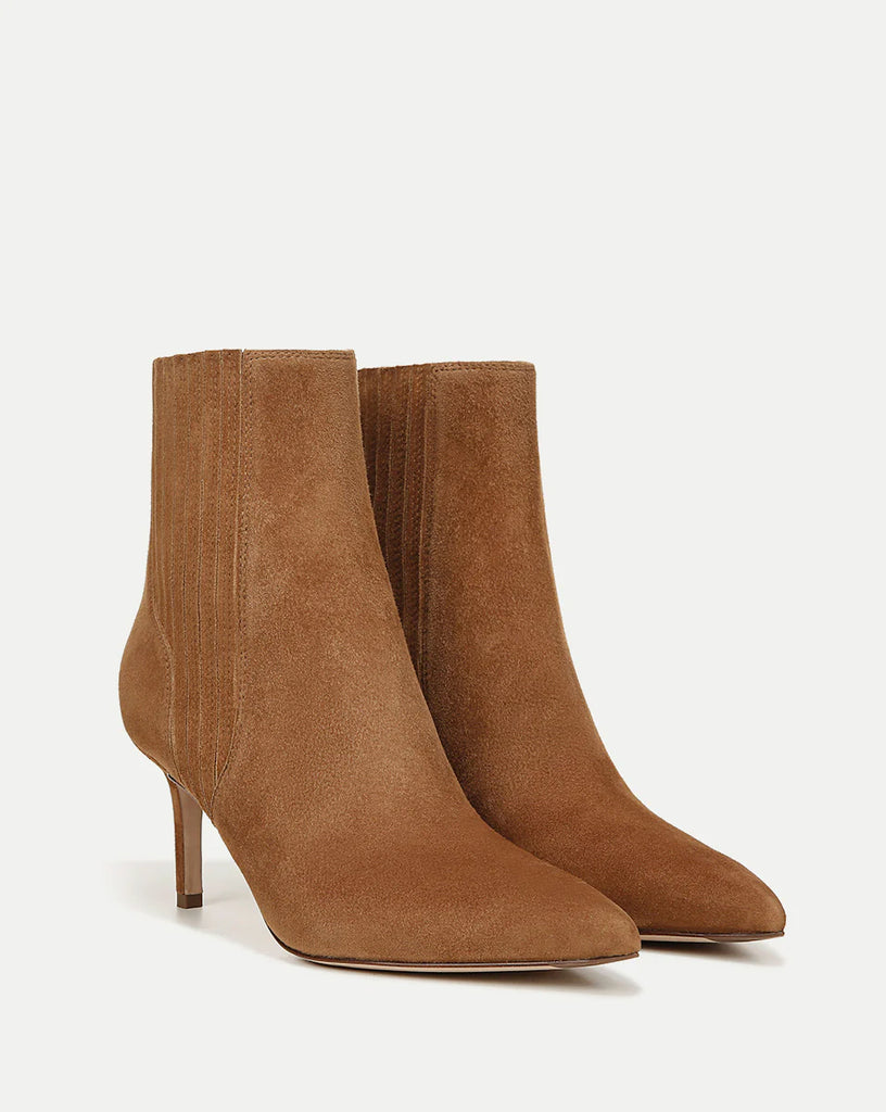 Lisa Suede Mid-Heel Bootie