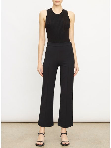 MID RISE PINTUCK CROP FLARE PANT
