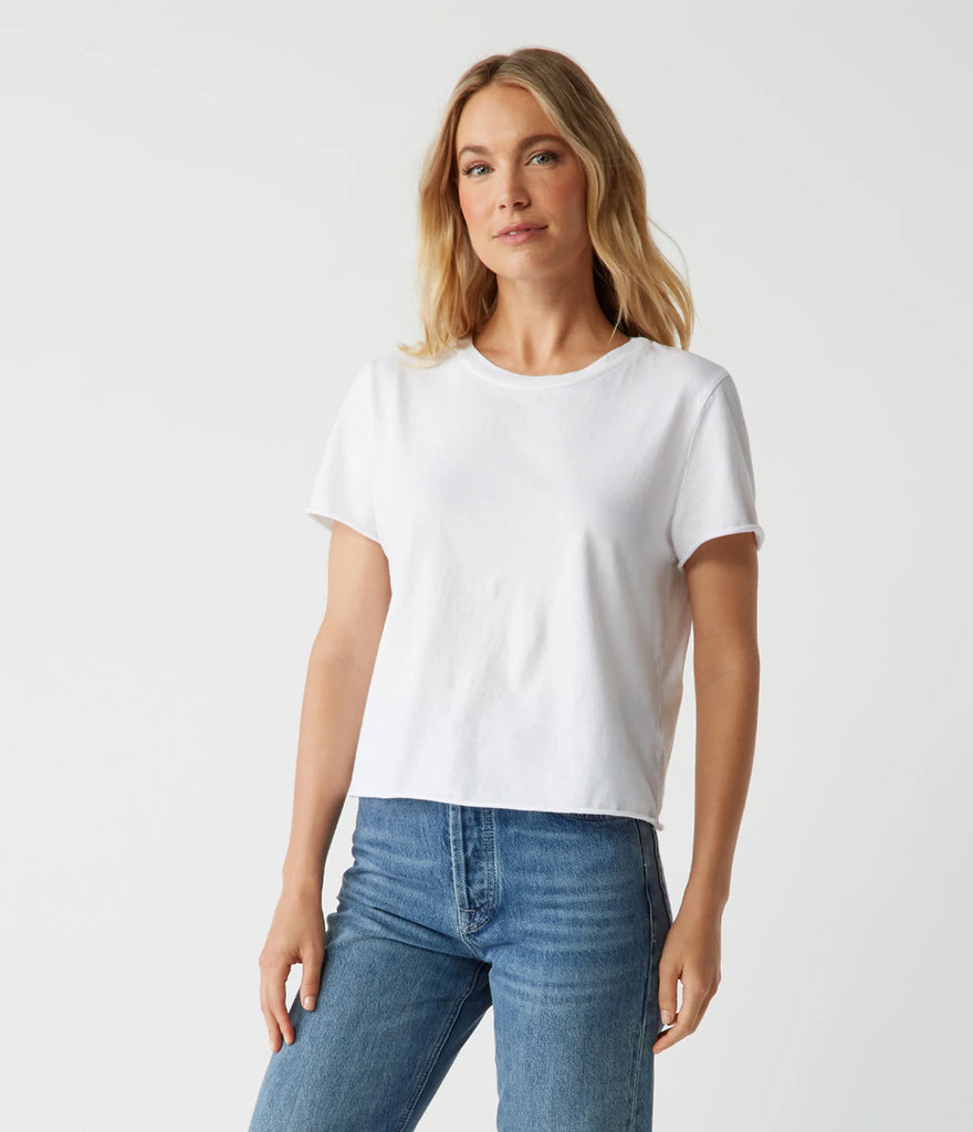 Jackie Raw Edge Crew Neck Tee