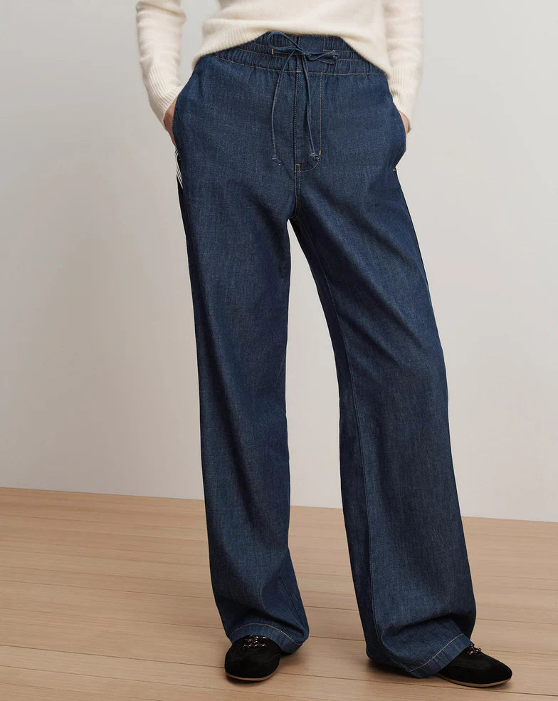 Taylor Track Stripe Wide Leg Jean
