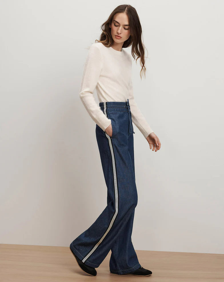 Taylor Track Stripe Wide Leg Jean