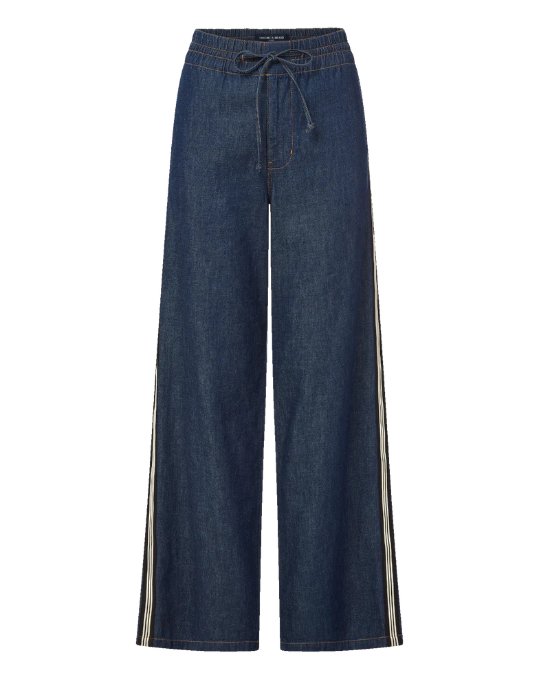 Taylor Track Stripe Wide Leg Jean