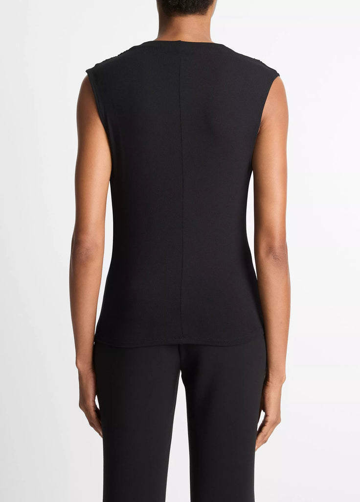 Jersey Draped Cowl-Neck Top