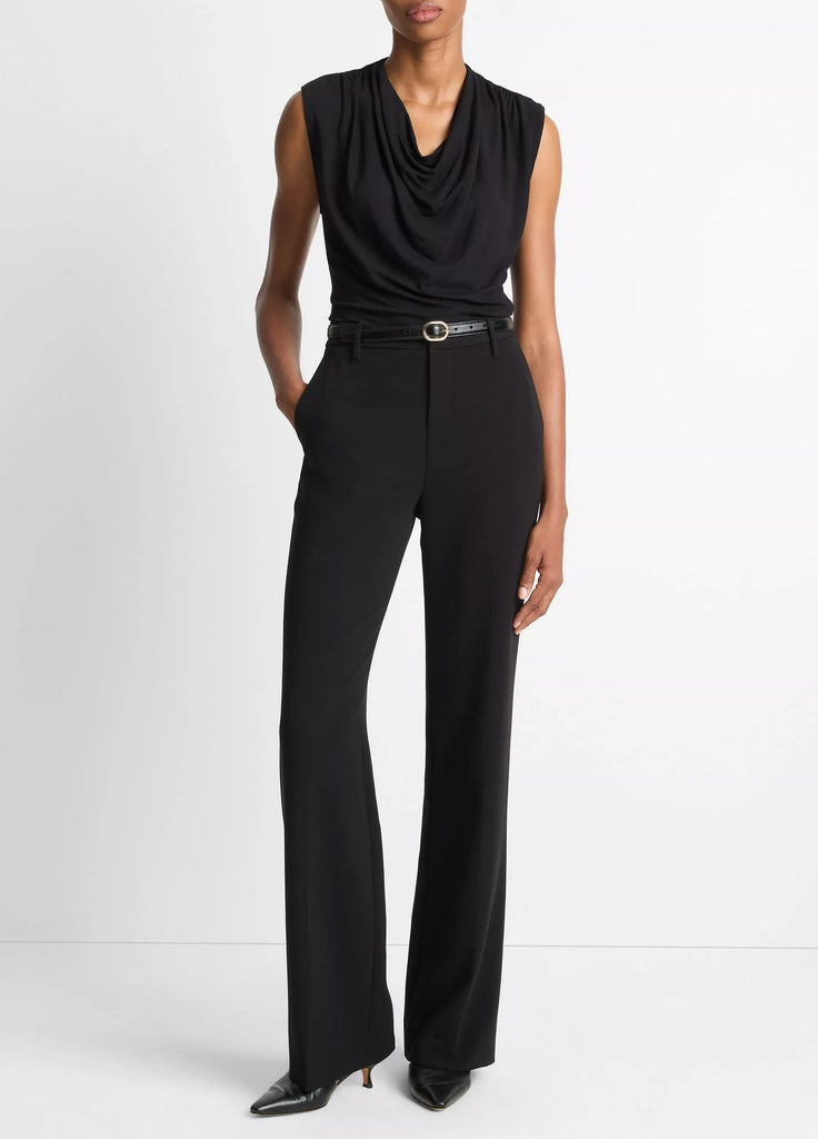 Jersey Draped Cowl-Neck Top