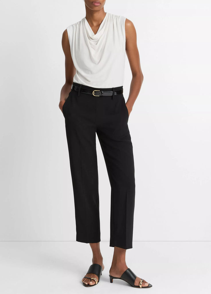 Jersey Draped Cowl-Neck Top
