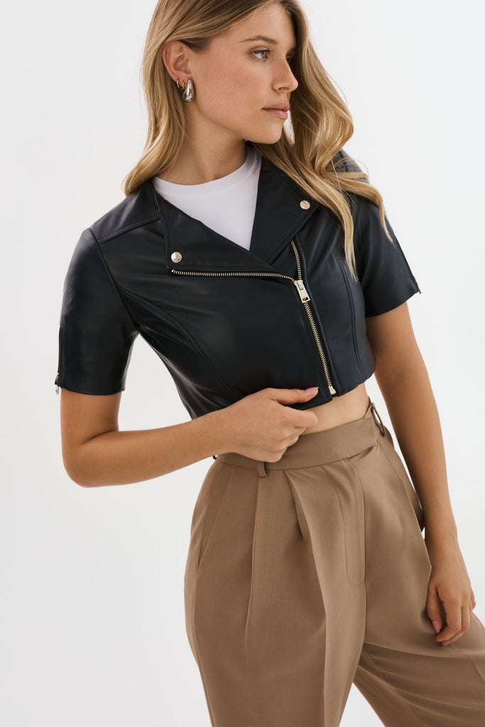 Kirsi Cropped Biker Jacket
