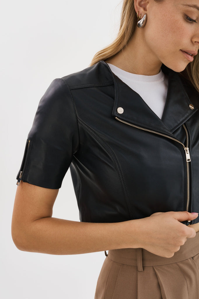 Kirsi Cropped Biker Jacket