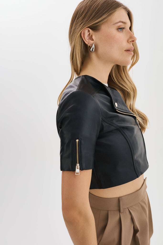 Kirsi Cropped Biker Jacket
