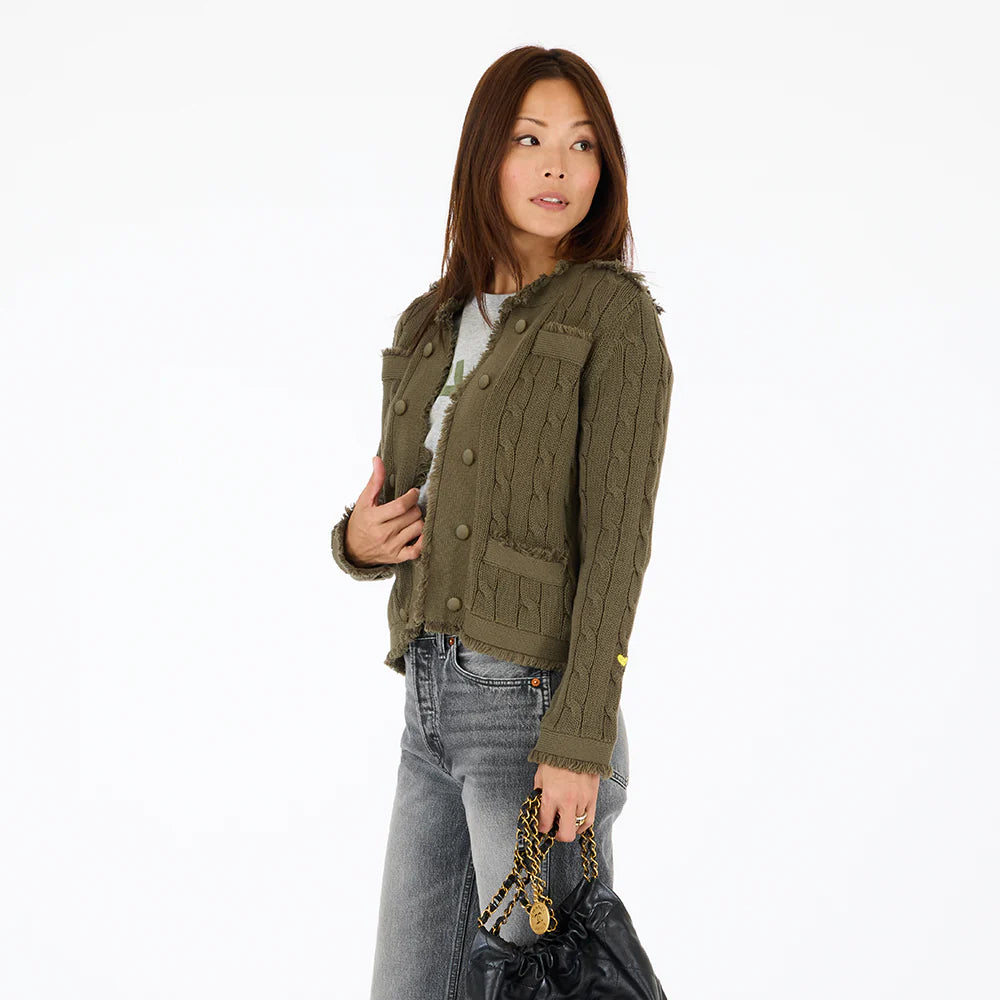 Beau-Lero Fringe Cable Cardigan