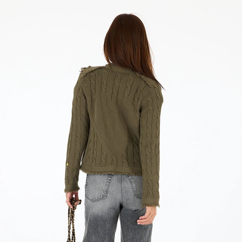 Beau-Lero Fringe Cable Cardigan