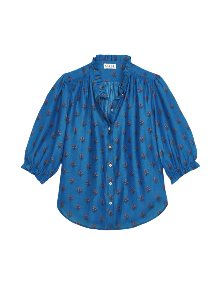 Lindi Printed Top - Blue