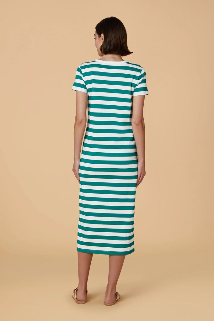 Tee Dress, Marine Green Stripe