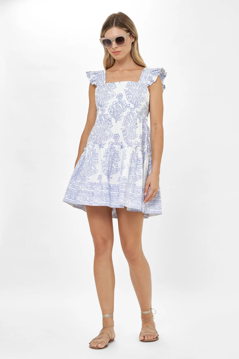 Smocked Square Neck Mini | Rebecca & Co