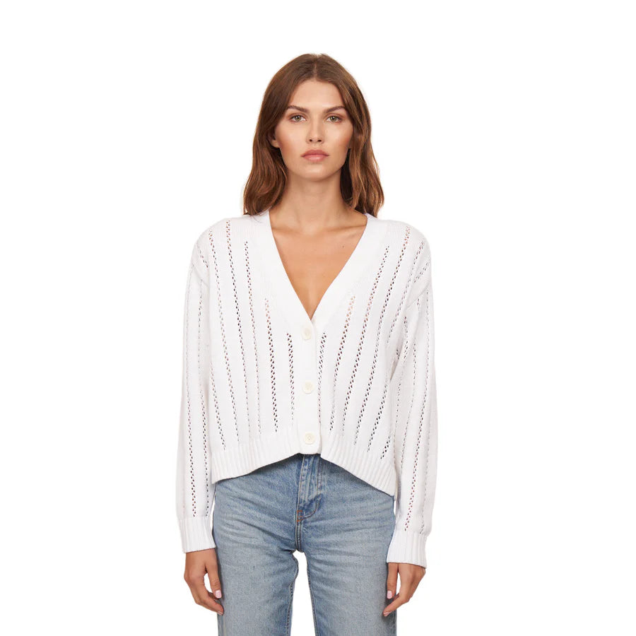 Cropped Pointelle Cardigan